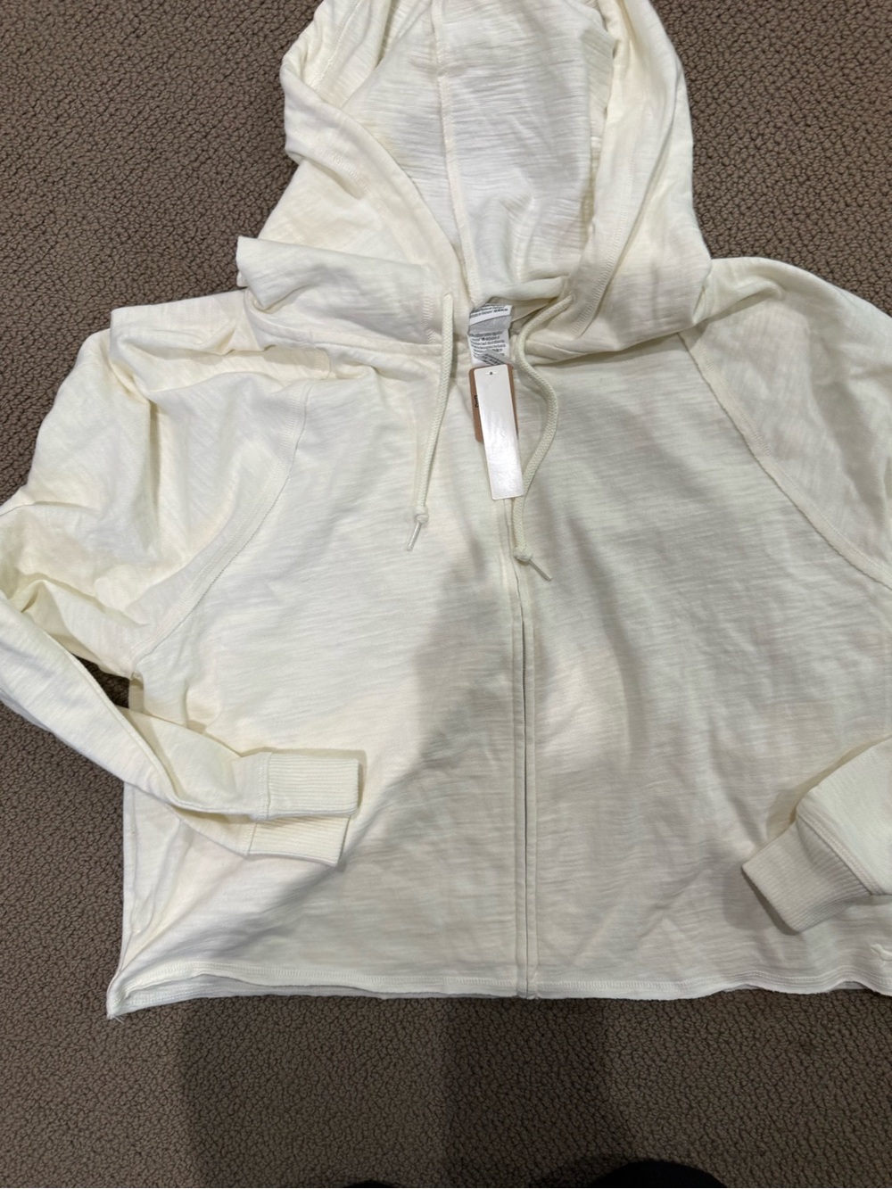 PINK Victoria's Secret Off-White/ Cream Zip Front Hoodie